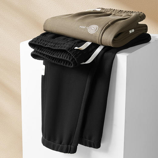 【新款DDY】大依优型大码束口休闲裤弹力松紧腰加肥加大宽松舒适运动裤男装裤子卫裤针织长裤潮款 商品图2