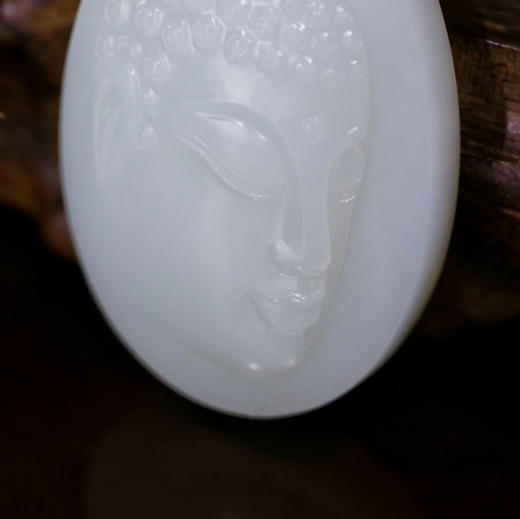 和田玉（羊脂白玉）玉牌挂件--佛头50.33g 商品图3