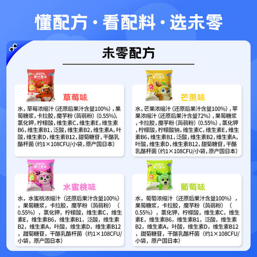 【未零】水果果汁果冻5袋 鹿战队9种维生素益生菌儿童健康零食 商品图1