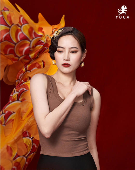 壁虎瑜伽【2312SY271】肩带加绒背心（一体式胸垫）【5天发货】 商品图2