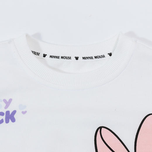 迪士尼女童卫衣春季2024儿童甜美黛西印花拼色袖上衣百搭纯棉套头衫ZD1DS004 商品图2