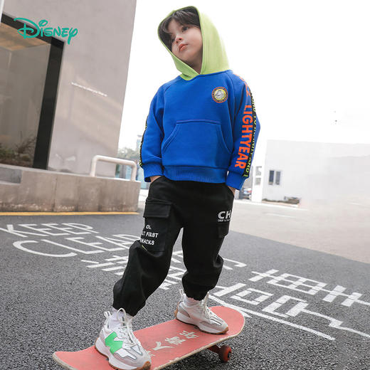 【商城同款】迪士尼童装男童大口袋工装裤休闲长裤2024春秋新款中大童帅气裤子223DK0361 商品图0