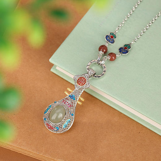 【葫芦双鱼】S925银南红复古景泰蓝福禄六字真言项链套链【CW-XL00341】 商品图1