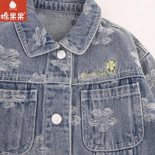 棉果果专柜同款春季新品女童提花牛仔外套M122100224021 商品图4