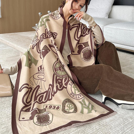 福利款~雀说网红同款空调房围巾办公室午睡毯子仿羊绒流苏毛毯保暖披肩AL 2318 商品图9