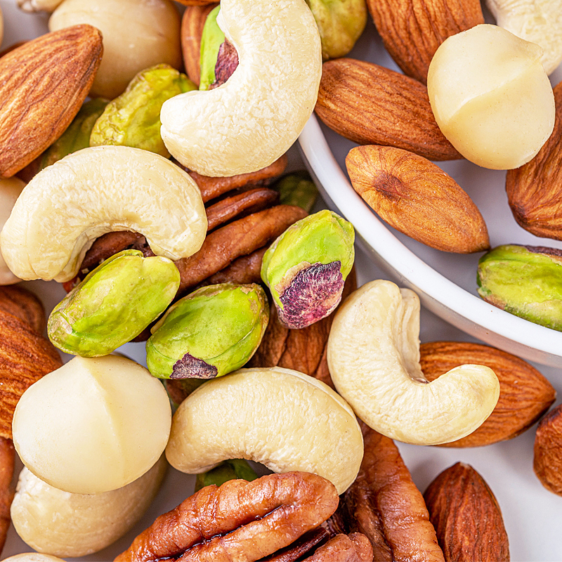 『浙江临安混合坚果』腰果仁+巴旦木仁+碧根果仁+夏威夷果仁+开心果仁，非油炸、无添加