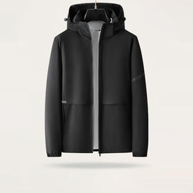 可拆卸帽【新款DK】大依优型大码夹克外套加肥加大休闲外套胖子宽松弹力运动外套上衣