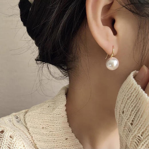【福利款】单颗珍珠 复古法式风情珍珠耳环 商品图0