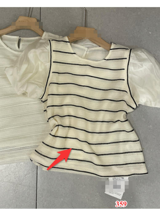 【门店同款】ENJOY夏季蕾丝镂空泡泡袖上衣 150704812 商品图0