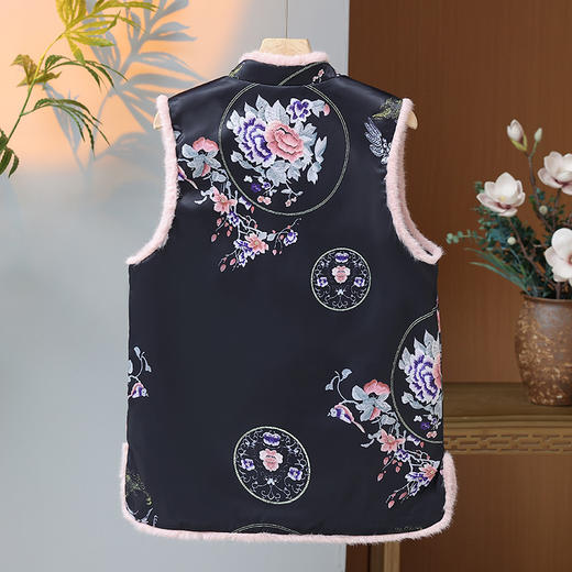 AHM jxxzs6088中式国风绣花马甲复古宽松背心外套 商品图1