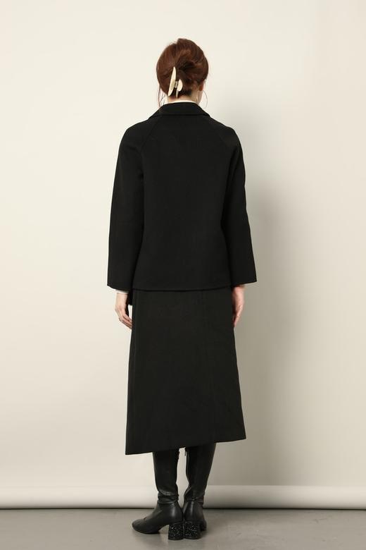 ELLA JADE 黑色翻领动物毛口袋大衣 17780 商品图3