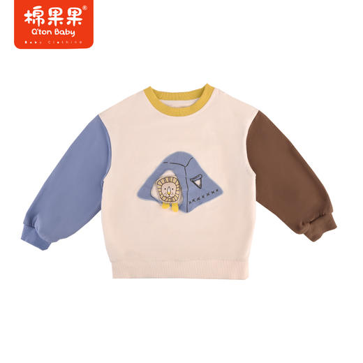 棉果果专柜同款春季新品男童纯棉撞色圆领套头卫衣M112180224052 商品图2
