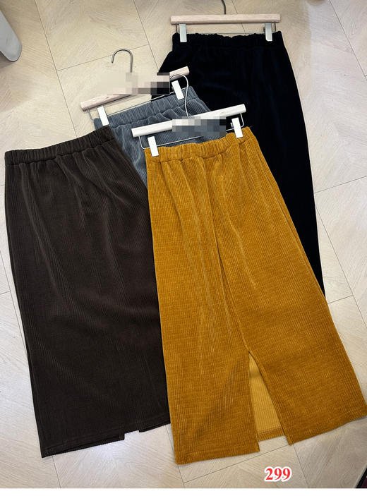 【门店同款】ENJOY冬季灯芯绒开衩长半裙 154899485 商品图0