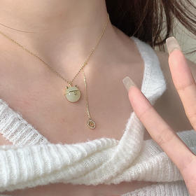 KADER卡蒂罗 招财猫流苏项链 S925萌趣可爱猫咪钱币流苏设计锁骨链 财运亨通灵动好运配饰好运进宝 闺蜜同款女生款