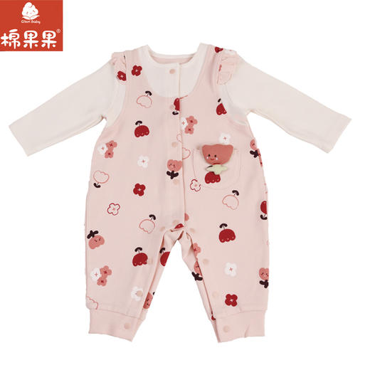 棉果果专柜同款春季新品女童纯棉假两件对开连体衣M122722224001 商品图2