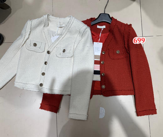 【门店同款】ENJOY秋季小香V领斜边外套 154422054 商品图0