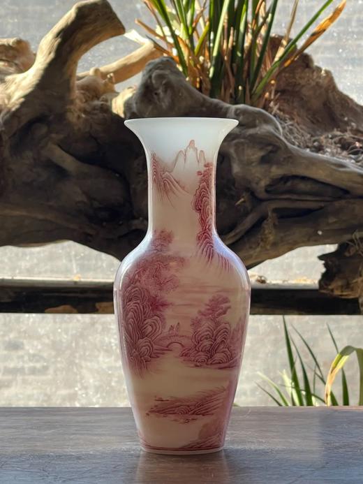 胭脂红珐琅彩绘高仕春游图赏瓶，顺丰包邮 商品图7