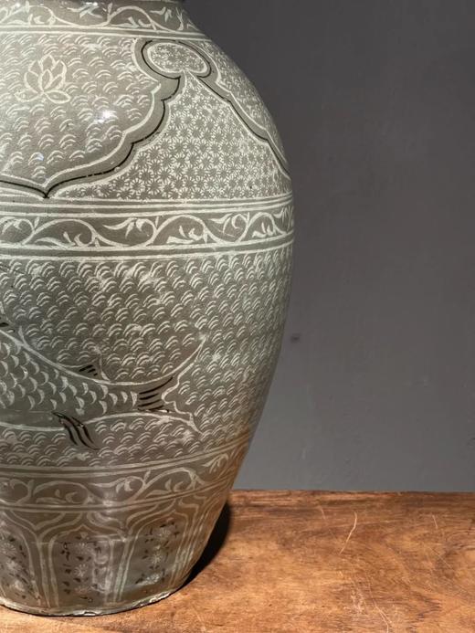 象嵌青瓷莲瓷游鱼纹大盖罐，顺丰包邮 商品图6