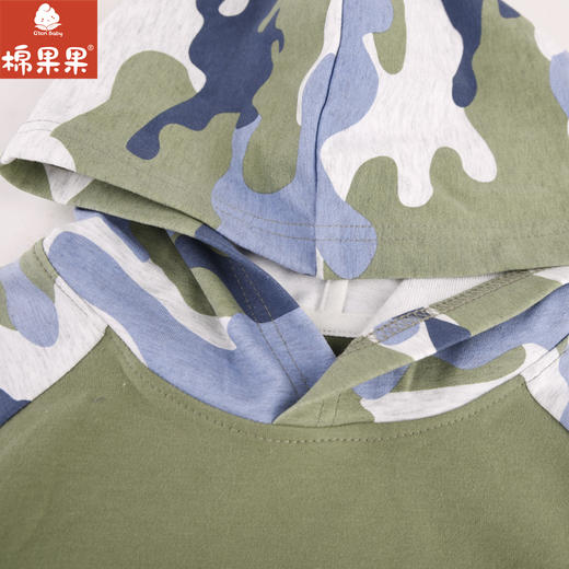 棉果果专柜同款春季新品男童纯棉连帽套头卫衣M112182224056 商品图4