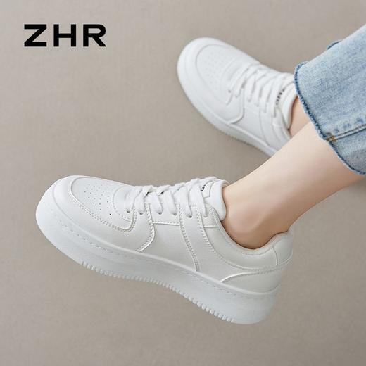 ZHR休闲鞋女2024春季新款百搭ins厚底潮流学生软底舒适运动风板鞋 商品图6