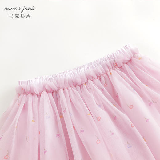 马克珍妮女童碎花网纱短裙半身裙儿童裙子2024年春装新款240105 商品图2