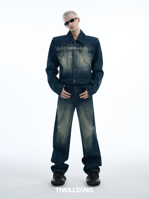TIWILLTANG启世录“翊秩湮灭”倒置解构宽松廓形牛仔短款夹克外套 商品图3