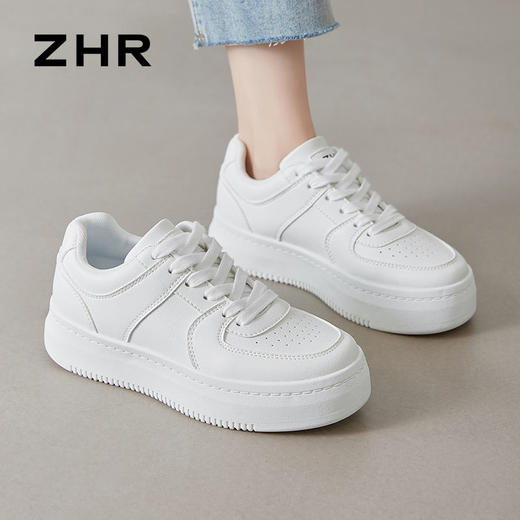 ZHR休闲鞋女2024春季新款百搭ins厚底潮流学生软底舒适运动风板鞋 商品图4