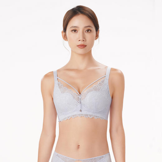 都市丽人聚拢升杯内衣女蕾丝文胸ABC杯适穿3/4杯A薄款BC超薄款速干记忆钢圈四排扣YB42A2 商品图5
