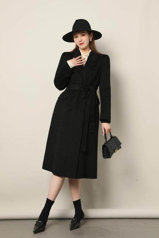 ESTELLICA 黑色简约翻领高级感大衣外套 17682 商品图2