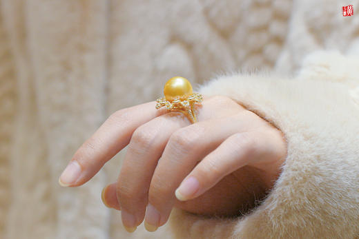 【花韵】南洋金珍珠 戒指 商品图0