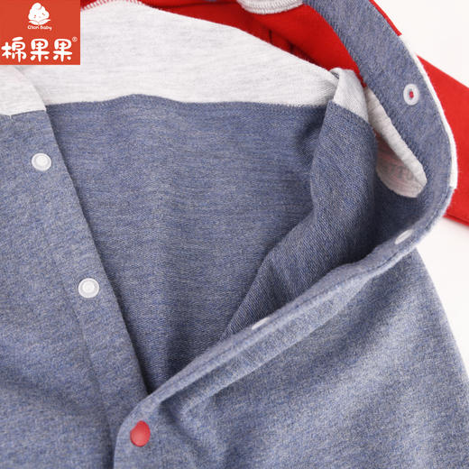 棉果果专柜同款春季新品男童质感华夫格对开连体衣M112722224040 商品图1