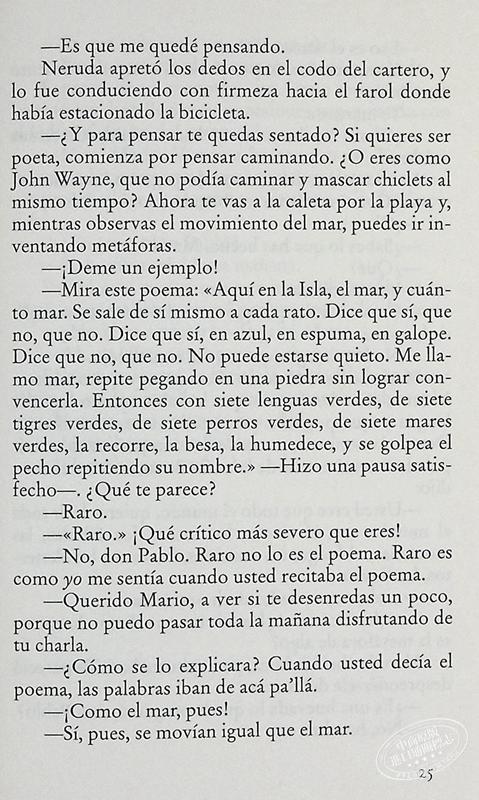 预售 【中商原版】邮差 西班牙文原版 El cartero de Neruda  The Postman Antonio Skarmeta 西语 西文 小语种 商品图7