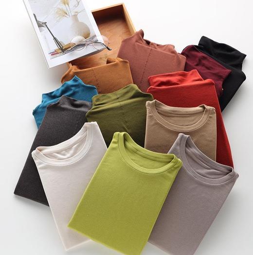 【拍两件自动减 59.9元】马卡龙色系 羊绒蛋白精华羊毛 美雅碧发热免烫显瘦 长袖女款打底衫 选2件加入购物车自动减 商品图2