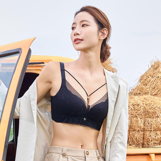 都市丽人舒软挺塑轻塑调整型内衣女蕾丝塑身ABC杯3/4杯AB中厚C薄文胸树脂胶圈四排扣LJ44A2 商品图3