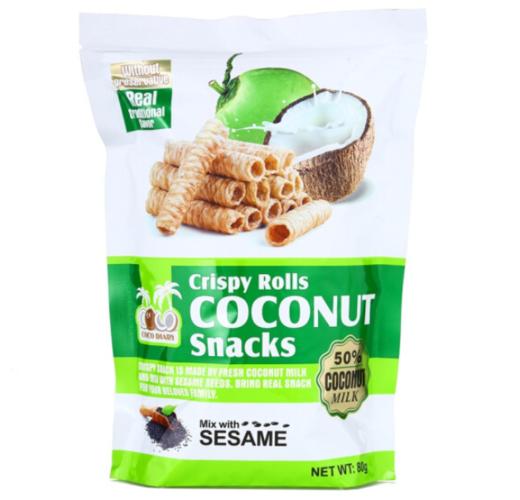 椰子日记椰子味蛋卷80g/袋 商品图0