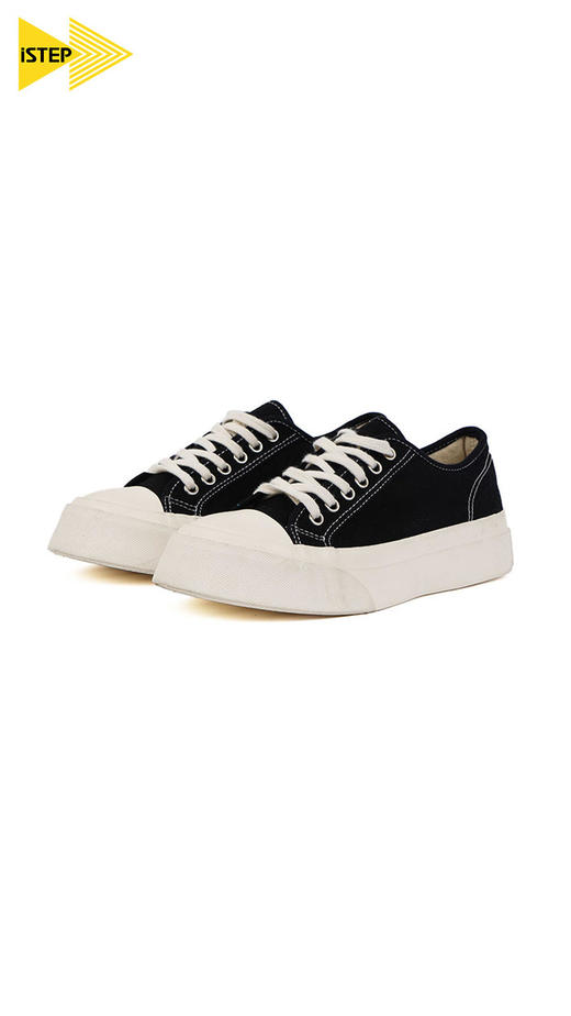 【2026新春专享】iSTEP低帮帆布鞋新品小白鞋厚底憨憨马蹄女大头鞋ins潮女鞋（瑕疵品不退不换） 商品图3