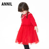 【实体店同款】【新年红】女童连衣裙秋新款宝宝长袖中国风安奈儿童装XG313502 商品缩略图1