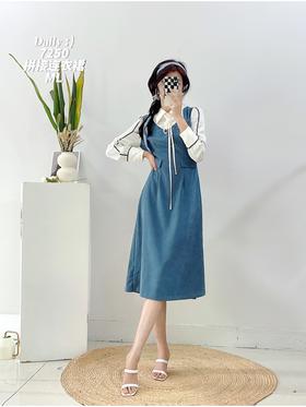 327250#拼接连衣裙