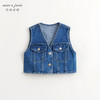 马克珍妮女童纯棉V领牛仔马甲儿童上衣外套2024年春装新款240366 商品缩略图2