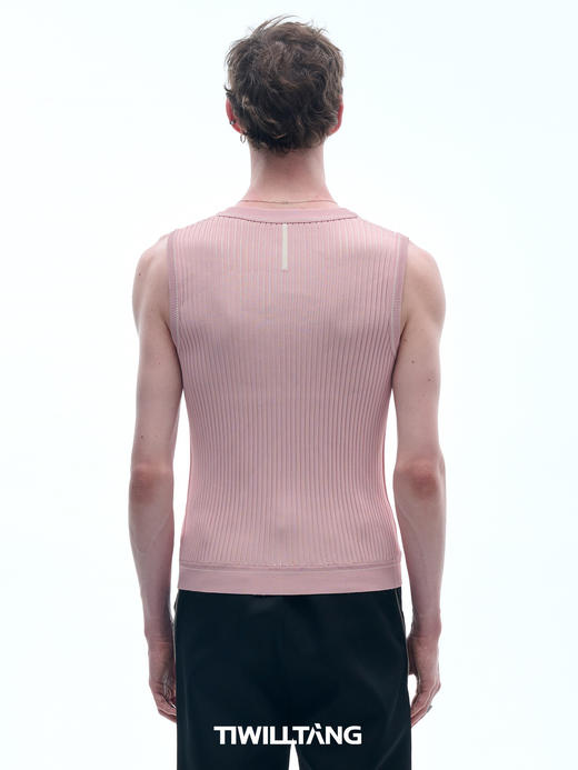 TIWILLTANG 启世录“踉泷”冰感针织撞色条纹背心轻薄无袖上衣夏 商品图4