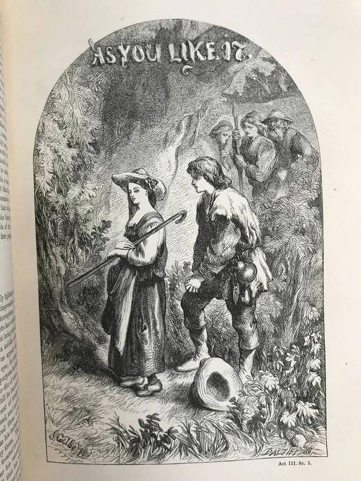 1859年 莎士比亚作品集（卷2） 约翰·吉尔伯特数百幅插图 皮装16开 商品图10