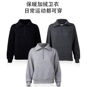 丁摩真丝拉绒加厚拉链领卫衣女冬季新款桑蚕丝外套秋大码上衣AL3S275