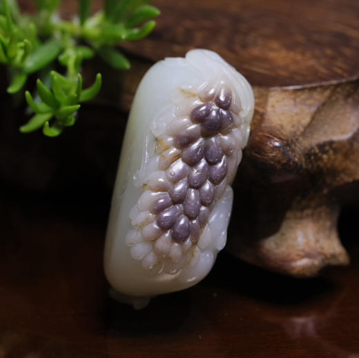 和田玉（白玉）独籽挂件-- 老鼠爱大米38.34g 商品图0