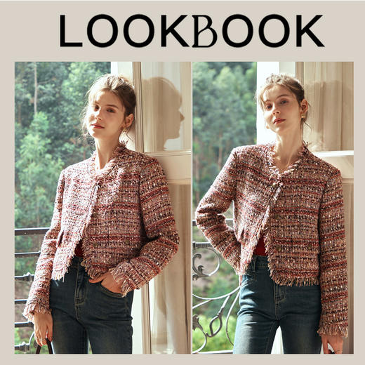 OLrain欧芮儿小香风短外套女早春2024新款气质高级感粗花呢上衣 商品图4