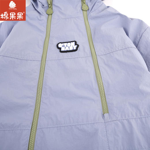 棉果果专柜同款春季新品男童纯棉内里时尚连帽风衣外套M112100424047 商品图3