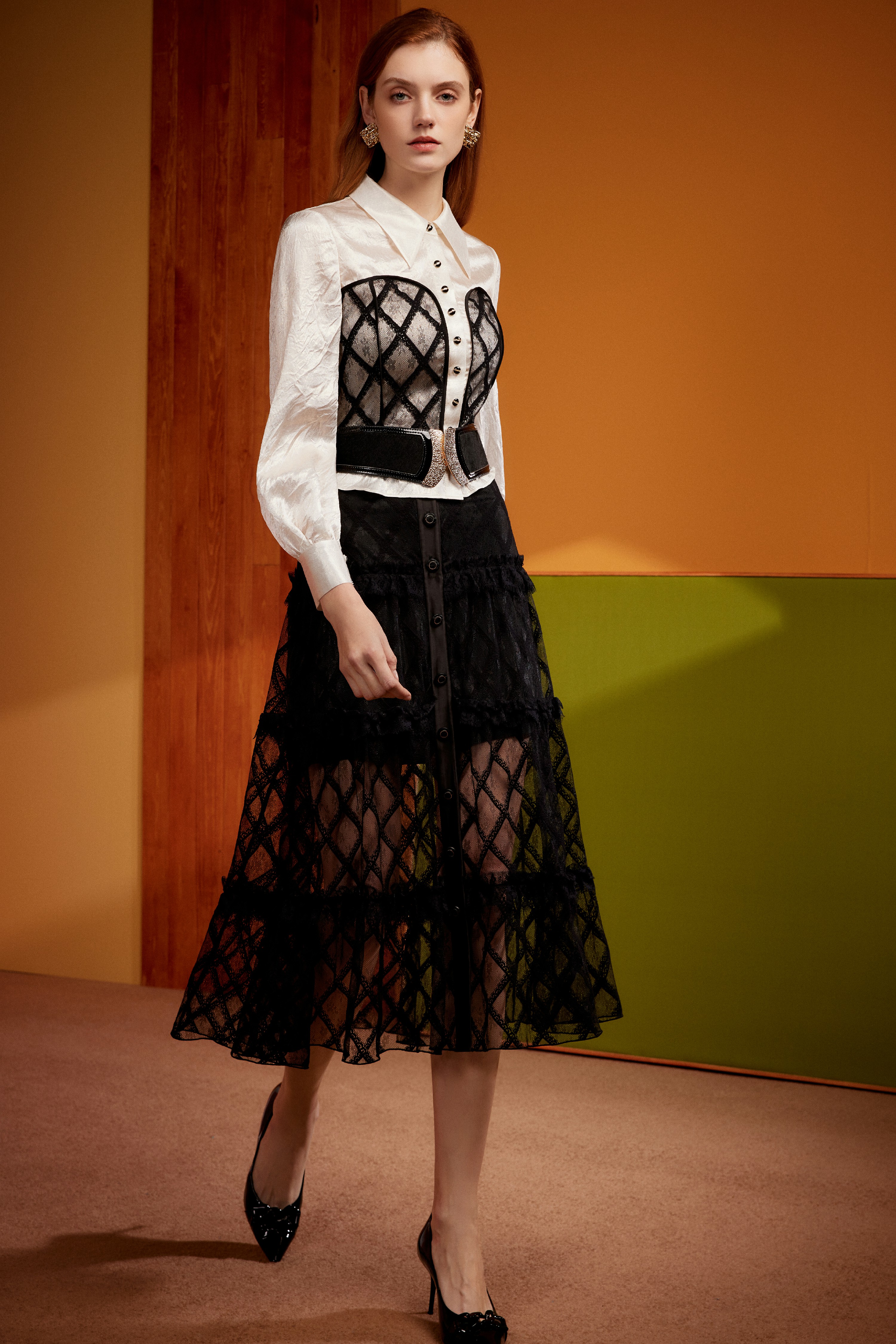 SAFICOO【无边】系列 时尚率性 经典黑白撞色设计感十足衬衣