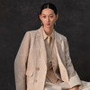 Famecoco范可儿春季棉麻文艺长西装外套新中式气质优雅西装FAC1AW002 商品缩略图3