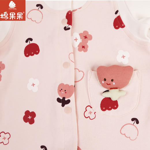 棉果果专柜同款春季新品女童纯棉假两件对开连体衣M122722224001 商品图3