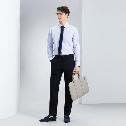 【含莫代尔】柒牌男士条纹长袖衬衫春季新款商务休闲舒适翻领衬衣	126A71070 商品图3