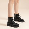 ZHR厚底马丁靴2024春季新款简约百搭圆头粗跟英伦风加绒保暖短靴 商品缩略图8